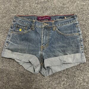 Gloria Vanderbilt Shorts Womens Size 6 Blue Denim Cuffed Stretch Casual Summer